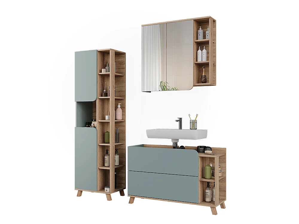 Meubles bain sonoma/bleu 100x35x65 karen