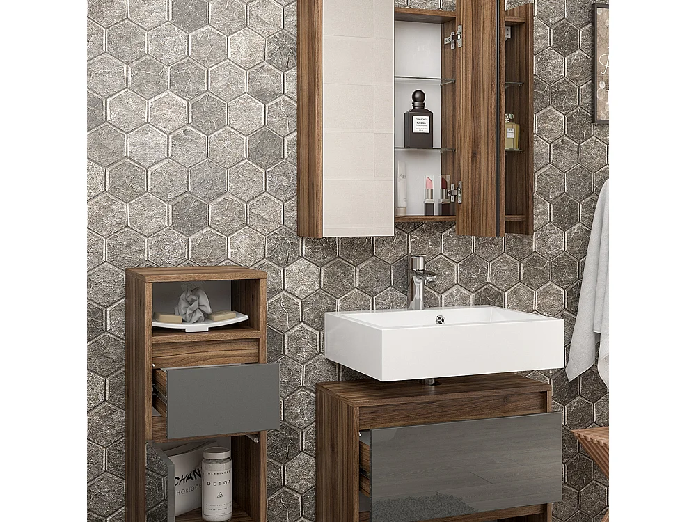 Set mobili bagno antracite 60x30x62 majest