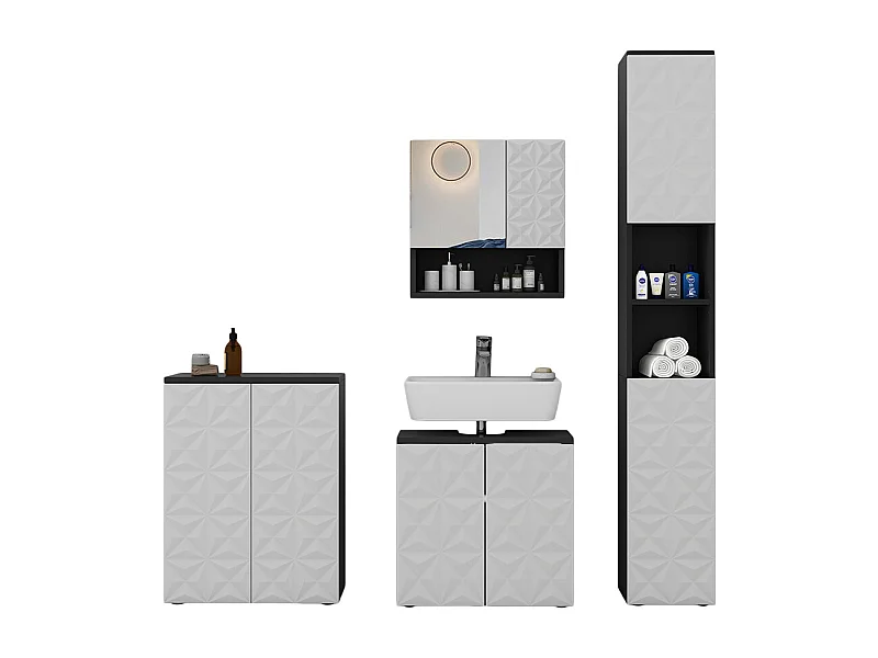 Set di mobili da bagno nero 60x30x57 edge