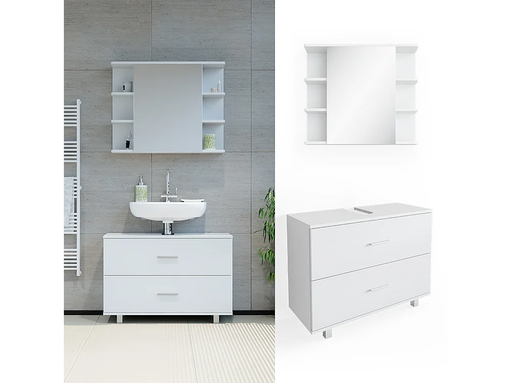 Meubles bain blanc 80.2x33x60.8 ilias