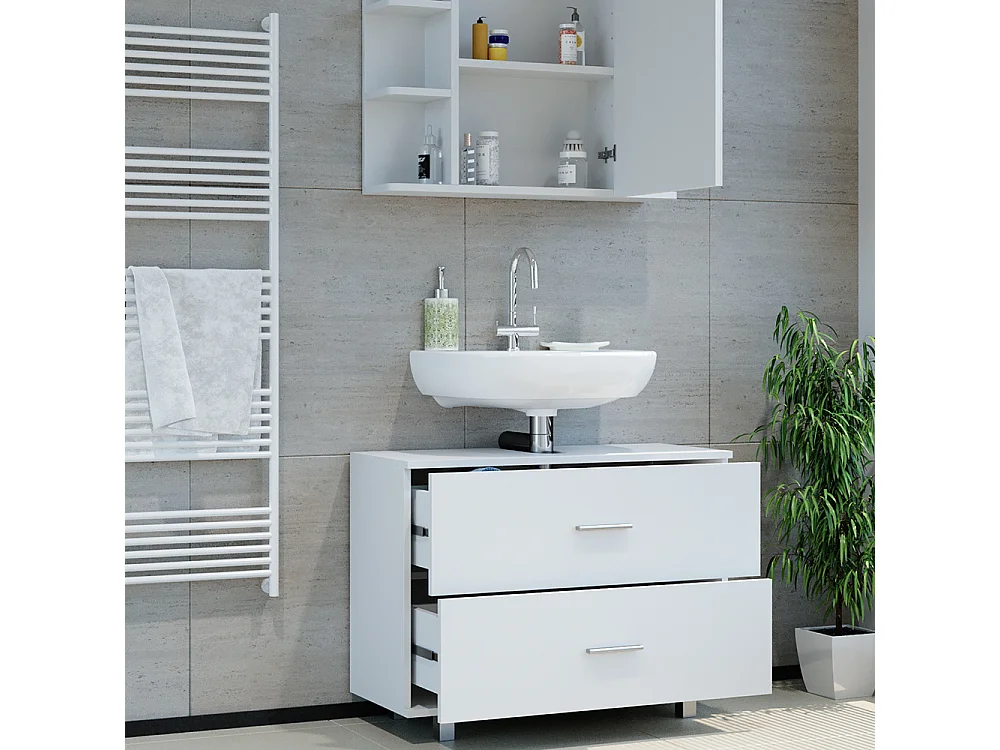 Meubles bain blanc 80.2x33x60.8 ilias