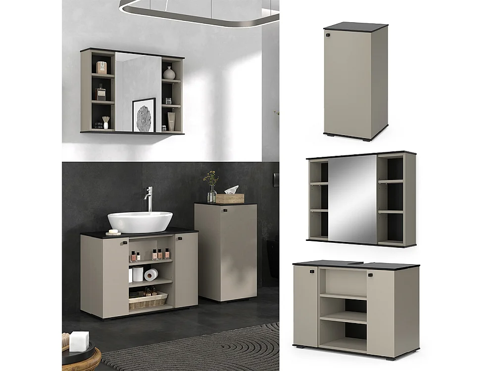 Meubles bain grège 80x37x59 joli