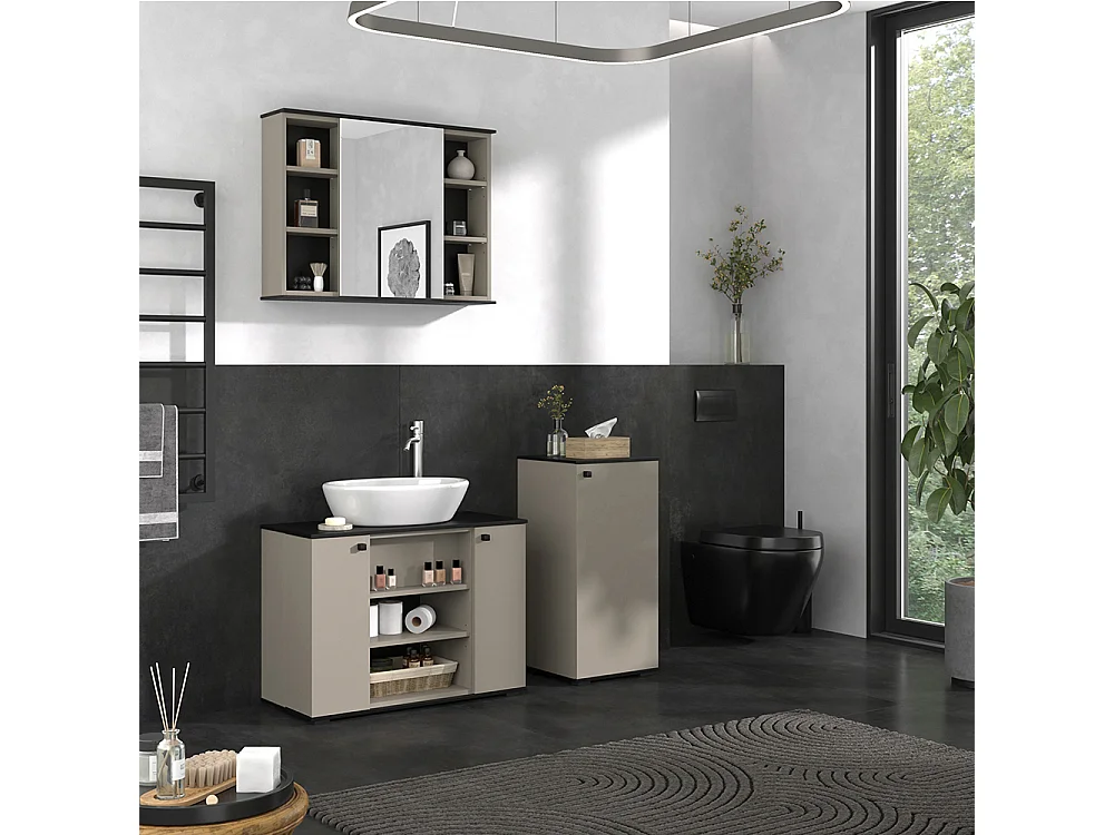 Meubles bain grège 80x37x59 joli