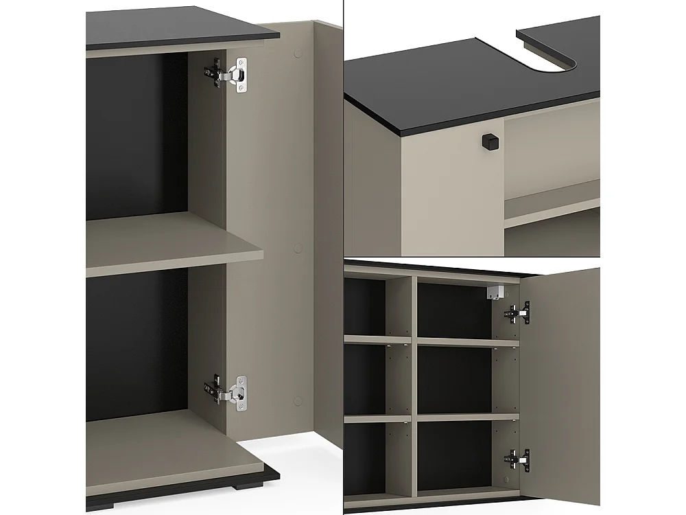 Meubles bain grège 80x37x59 joli