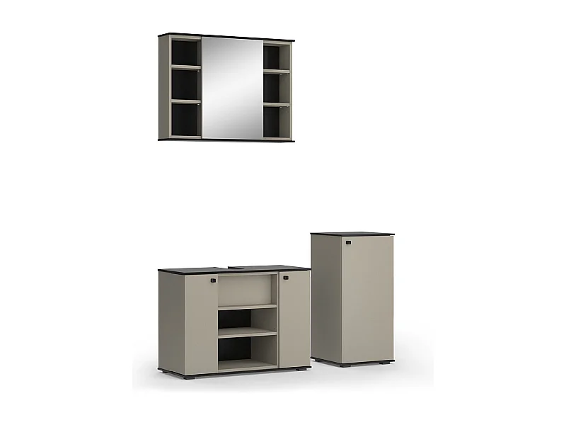 Meubles bain grège 80x37x59 joli