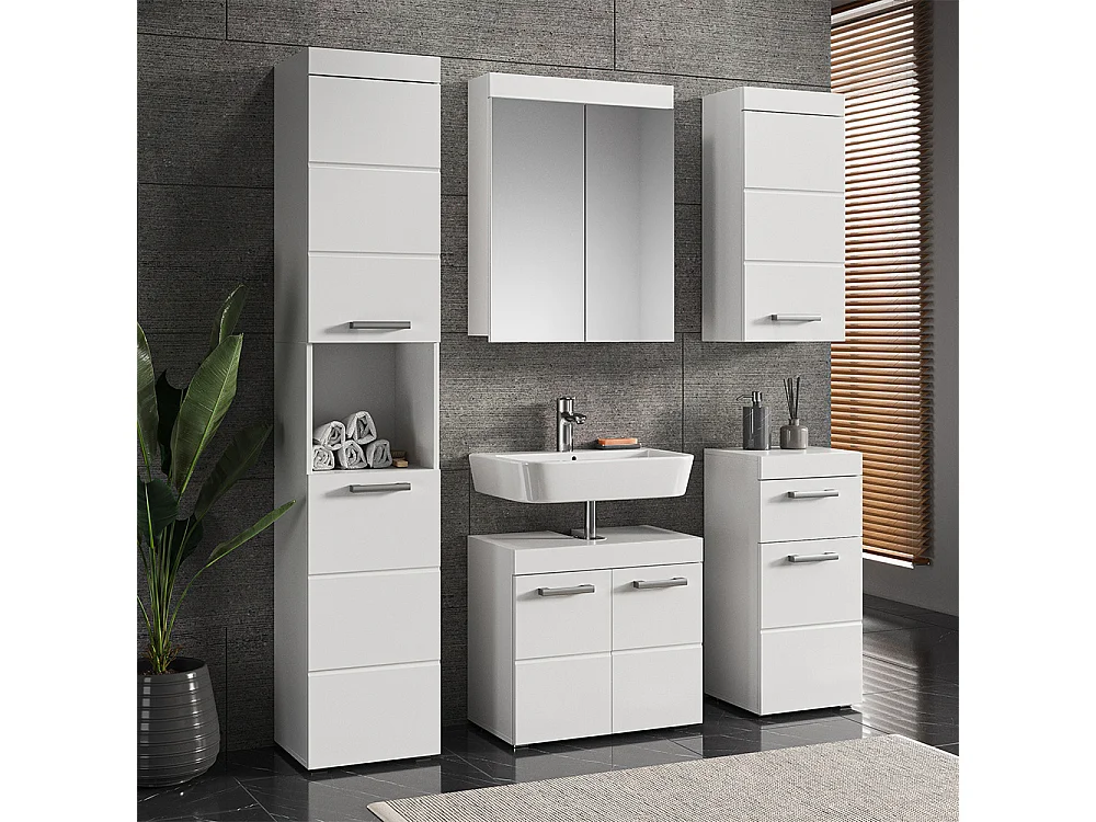 Set di mobili da bagno bianco 60x34x56 luna