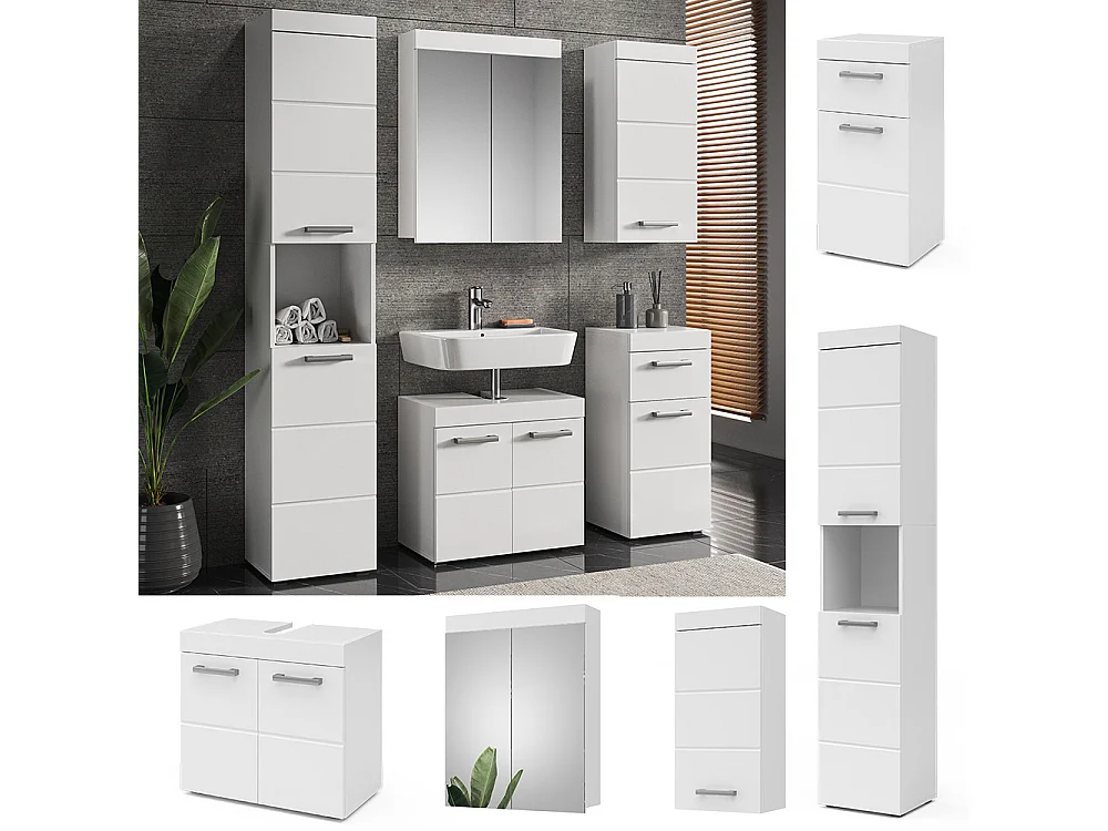 Ensemble de meubles de salle de bains blanc 60x34x56 luna