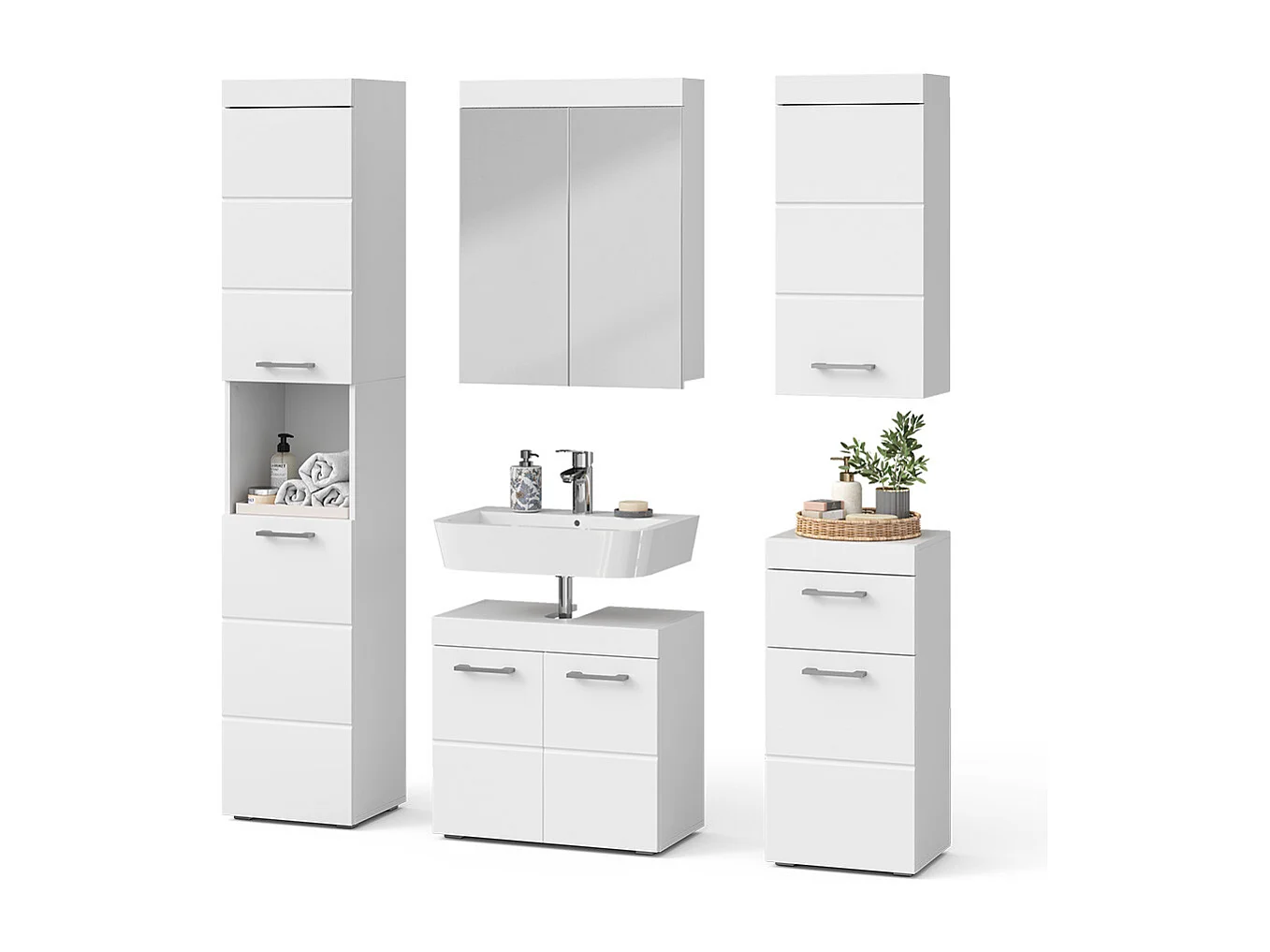 Badkamermeubelset wit 60x34x56 luna