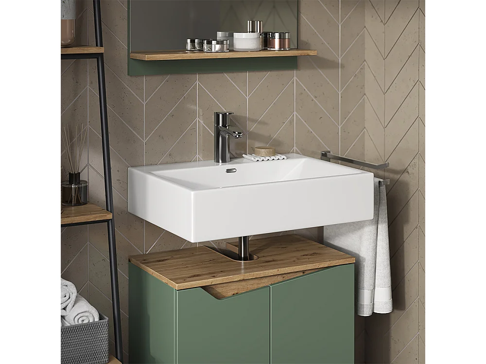 Ensemble de meubles de salle de bains vert/artisan 60x35x57 marelle