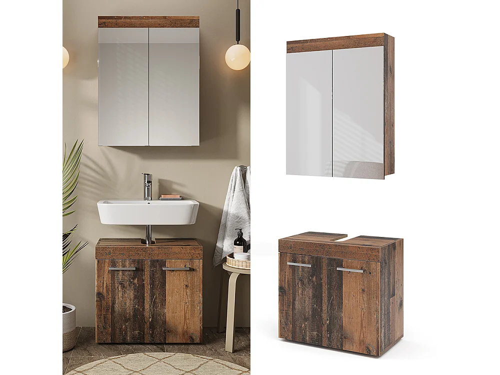 Set di mobili da bagno oldstyle 60x34x56 luna
