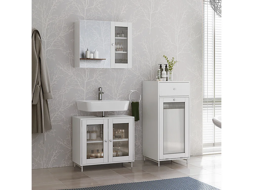 Ensemble de meubles de salle de bains blanc 60x30x58 malte