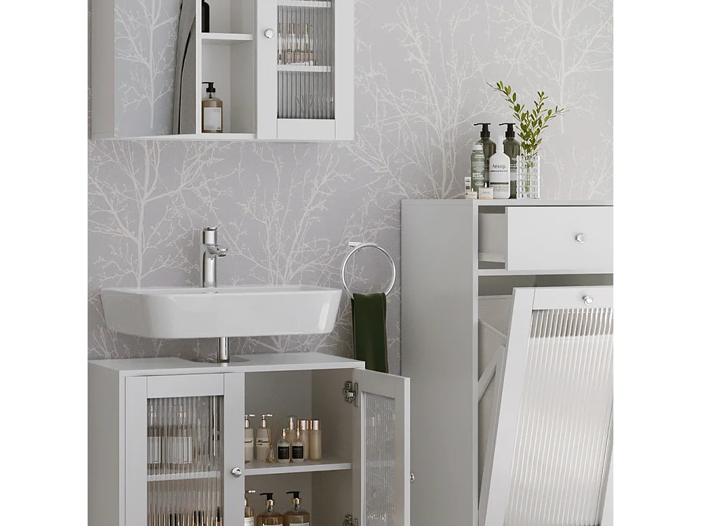 Ensemble de meubles de salle de bains blanc 60x30x58 malte