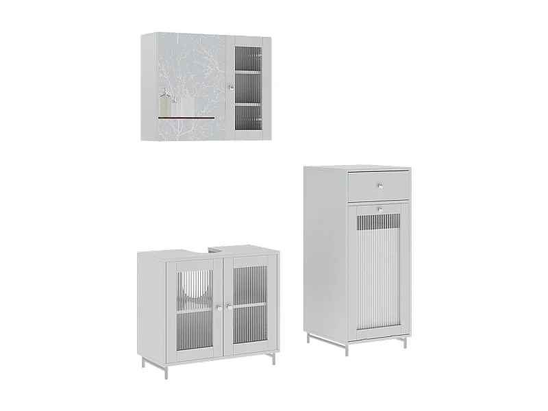Set di mobili da bagno bianco 60x30x58 malte