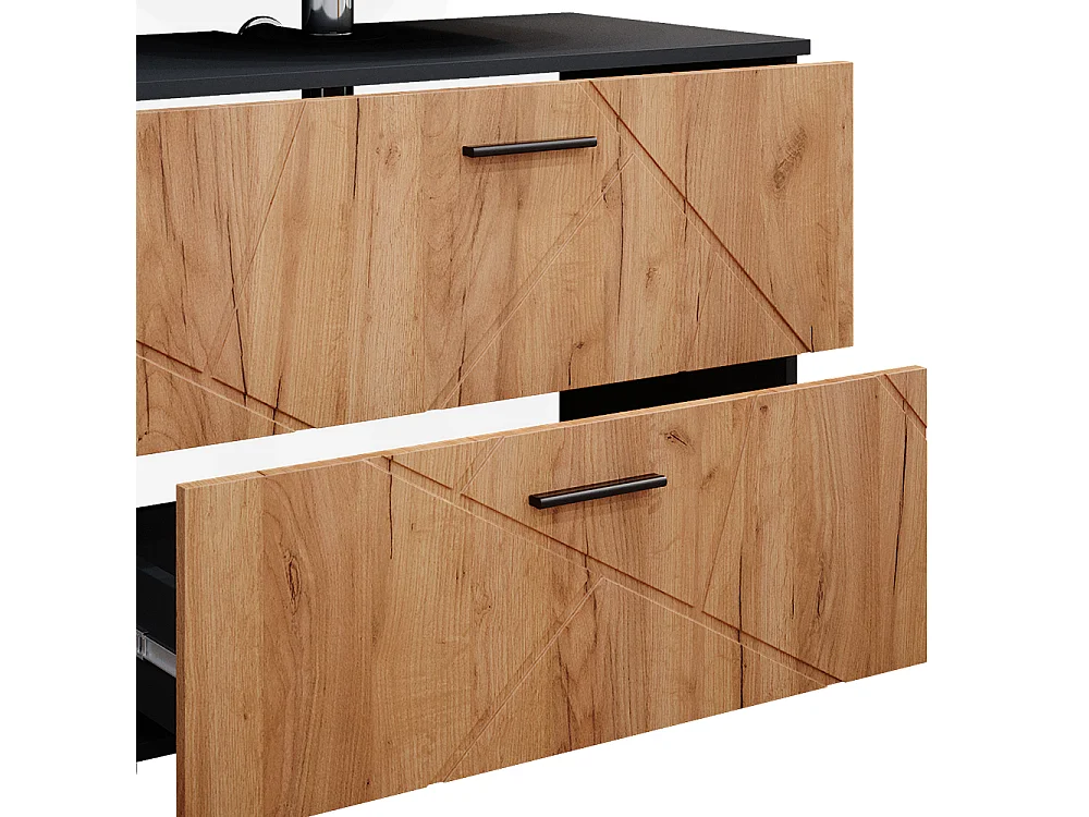 Meubles bain chêne doré/anthracite 80x41x58 irma