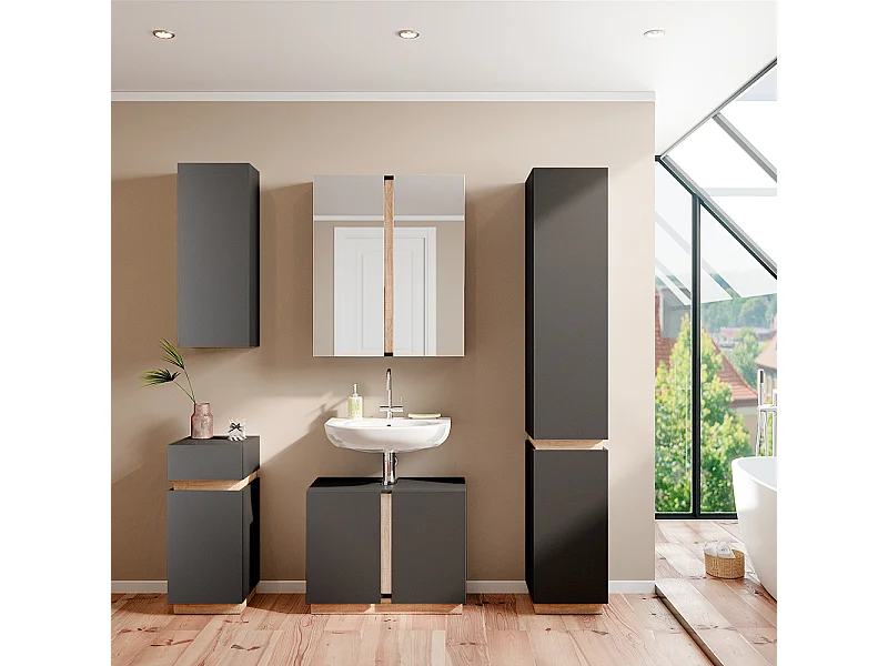 Set di mobili da bagno antracite 70x34x55 gloria