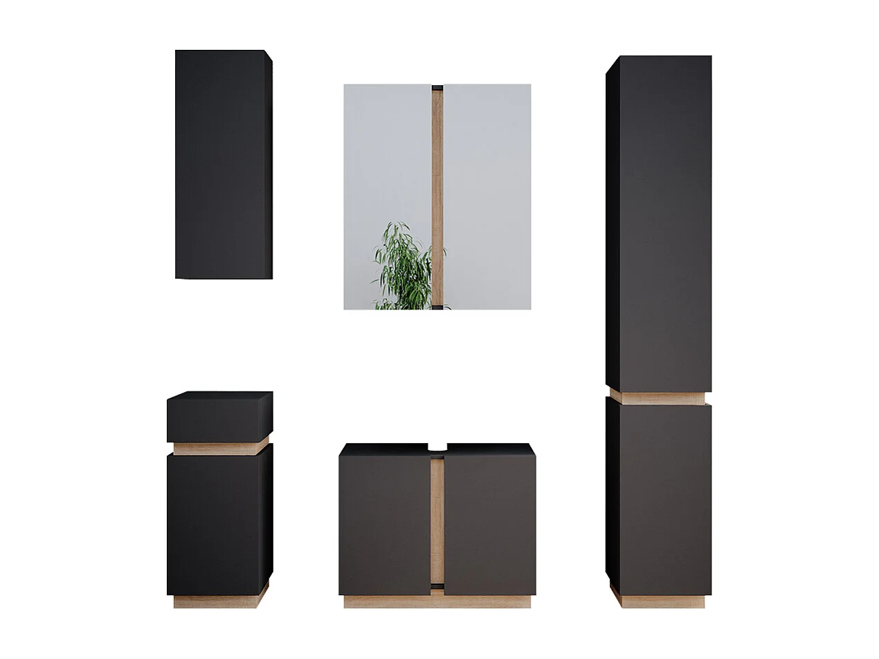 Set di mobili da bagno antracite 70x34x55 gloria