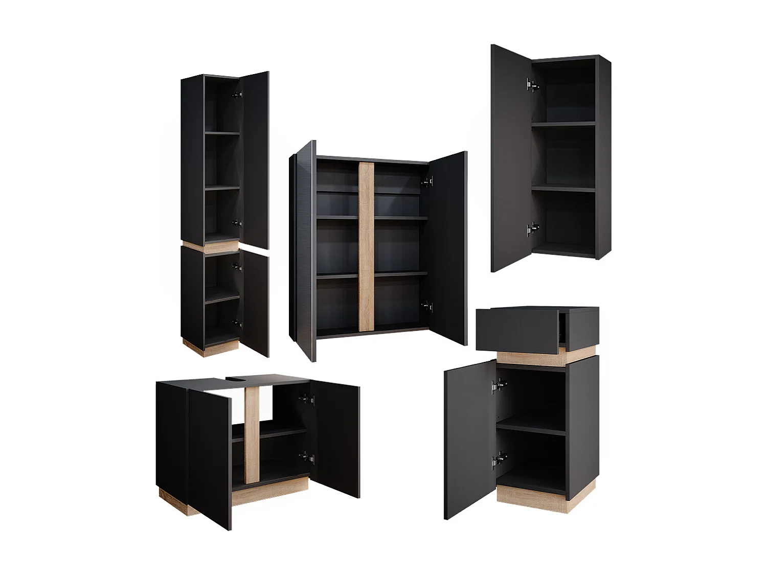 Set di mobili da bagno antracite 70x34x55 gloria