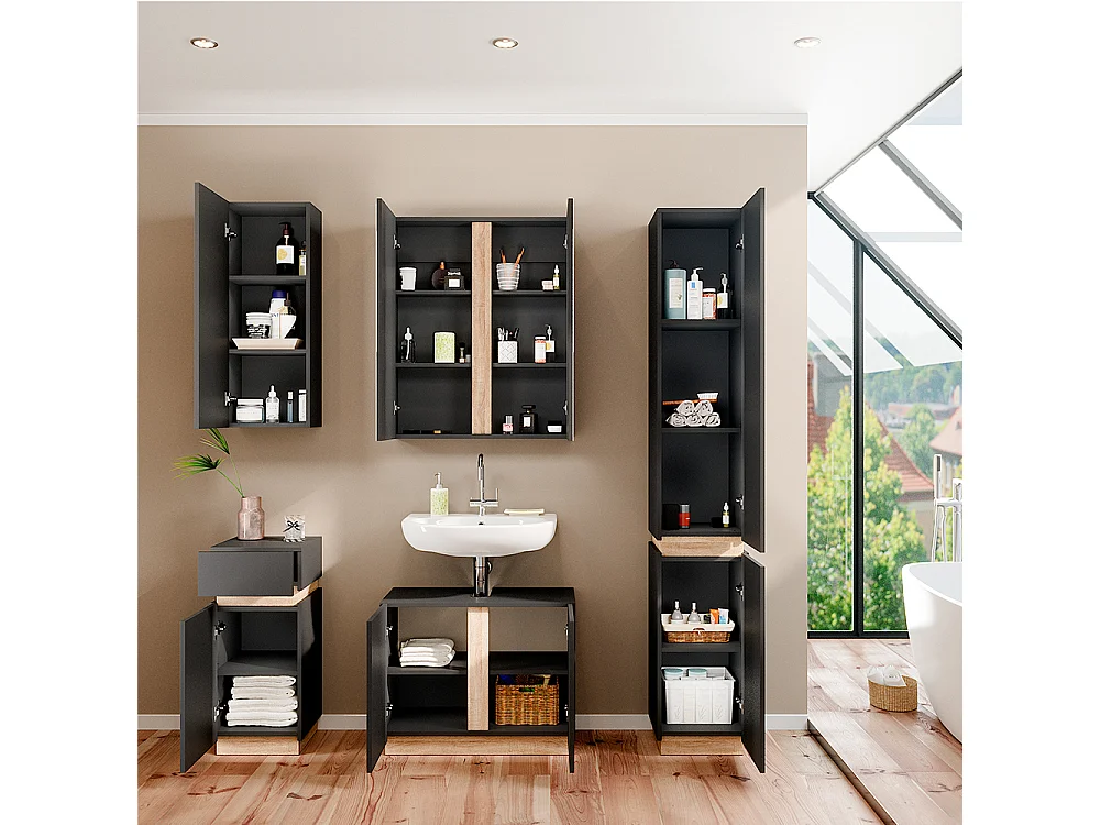 Meubles bain anthracite 70x34x55 gloria