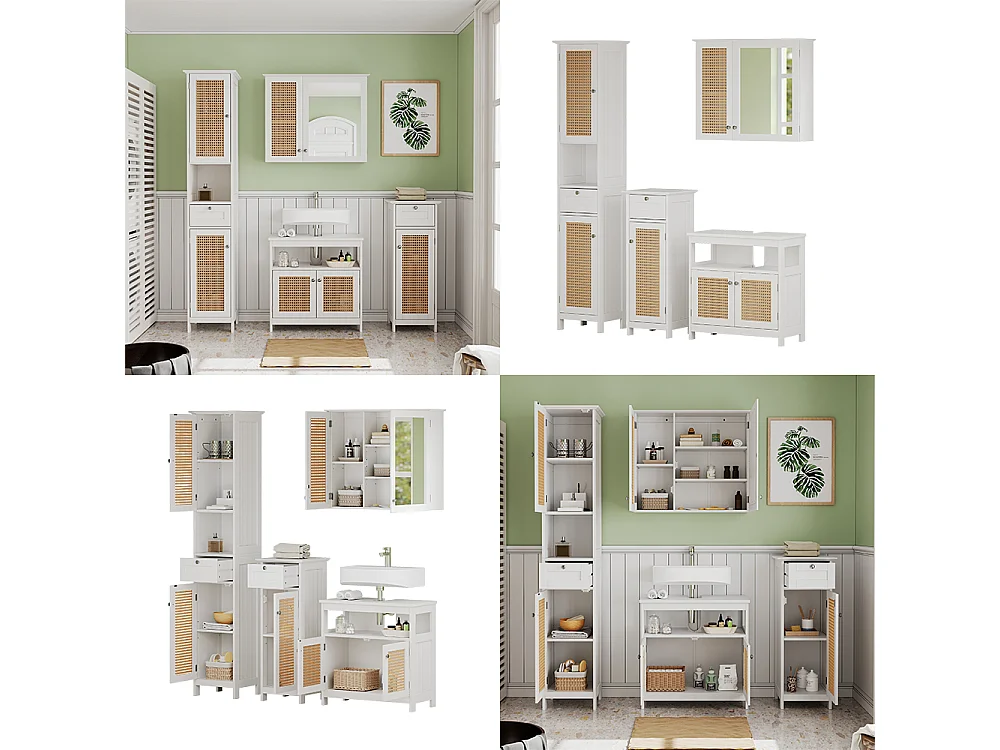 Set di mobili da bagno bianco 60x30x60 rosario