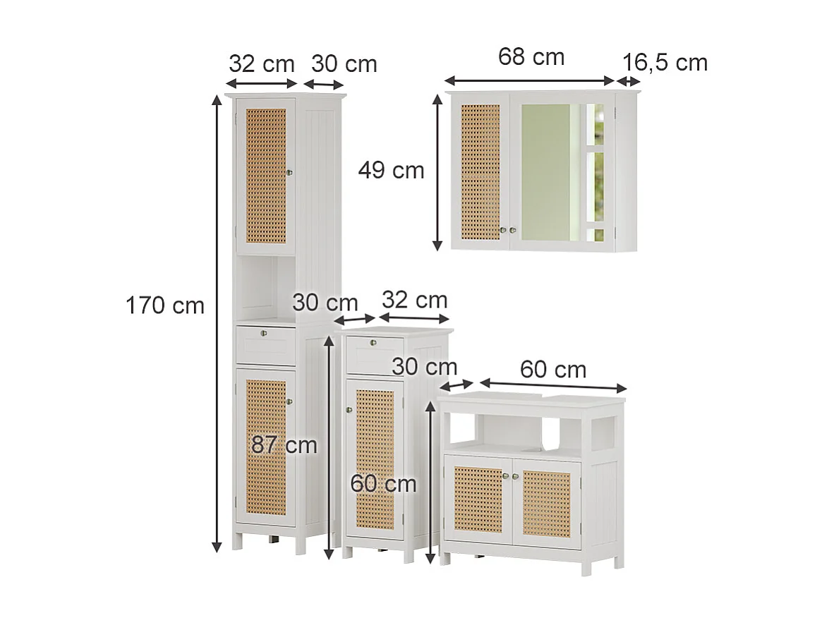 Meubles bain blanc 60x30x60 rosario