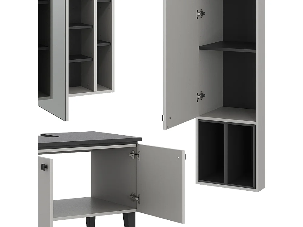 Conjunto de muebles de baño gris 80x50x79 gerta