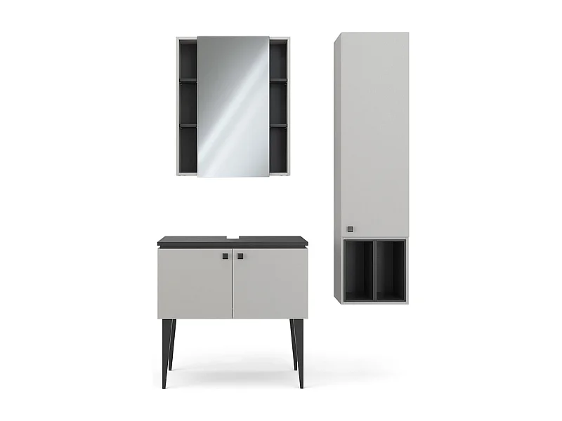 Conjunto de muebles de baño gris 80x50x79 gerta
