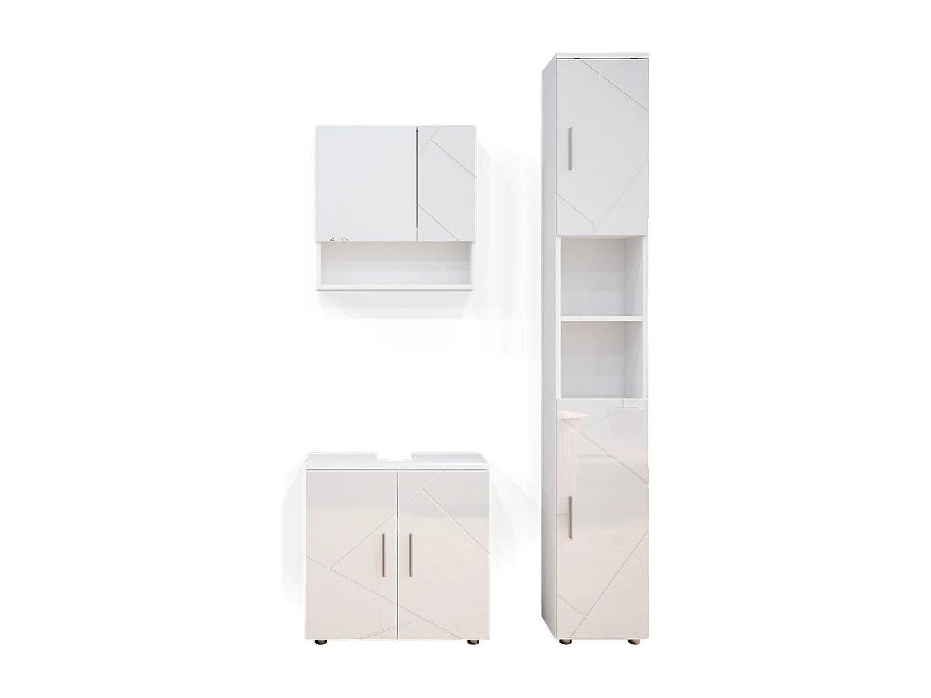 Meubles bain blanc haute brillance 80x41x58.6 irma