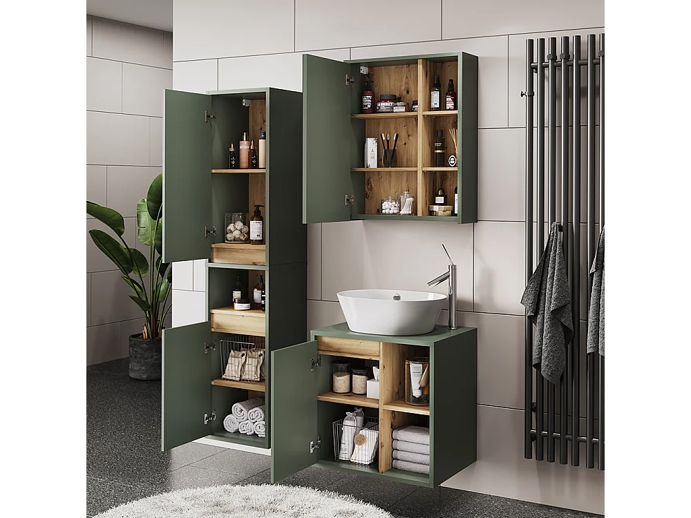 Set di mobili da bagno verde/artigianale 60x45.5x60 viola