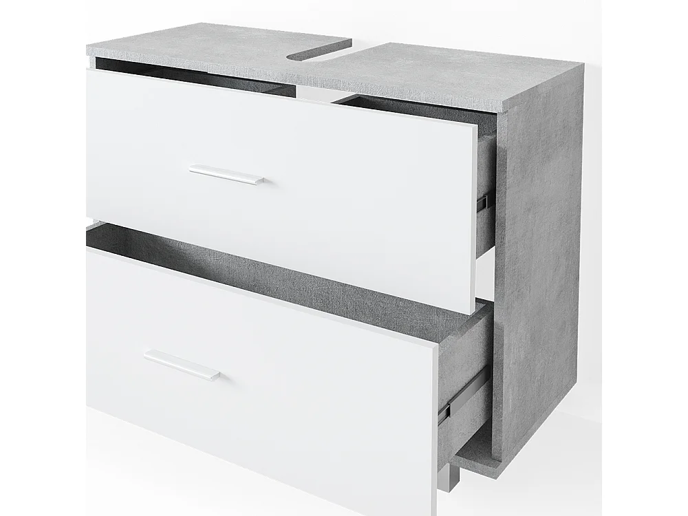 Badmöbel-Set beton/weiß 80.2x33x60.8 ilias