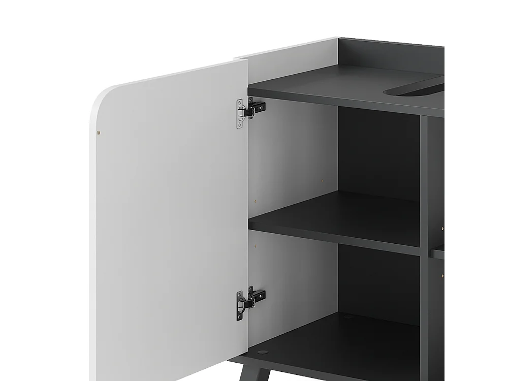 Meubles bain anthracite/blanc 60x35x65 karen