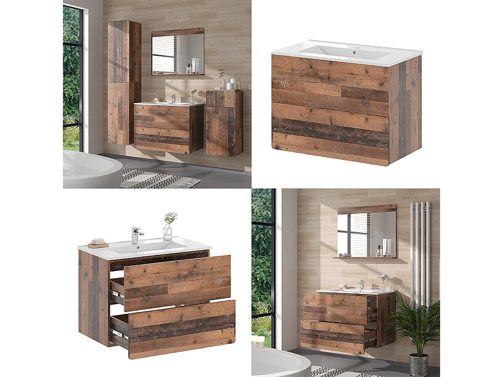 Ensemble de meubles de salle de bains oldstyle 80x46x59.3 izan