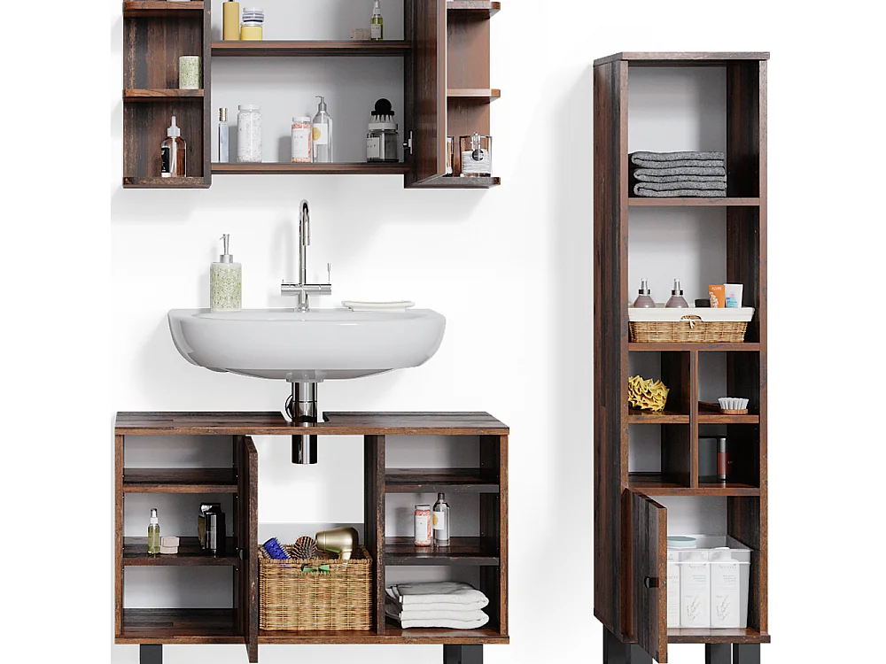 Meubles bain chêne rustique 60x32x54 fynn