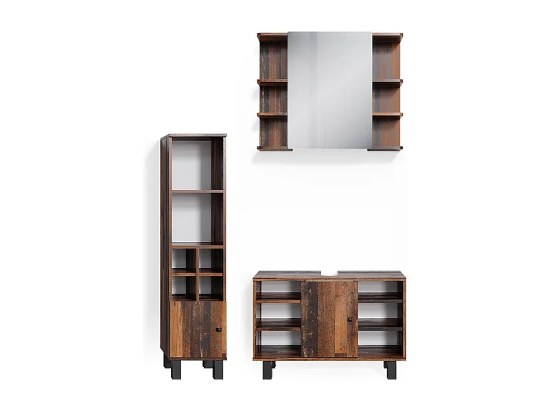 Meubles bain chêne rustique 60x32x54 fynn