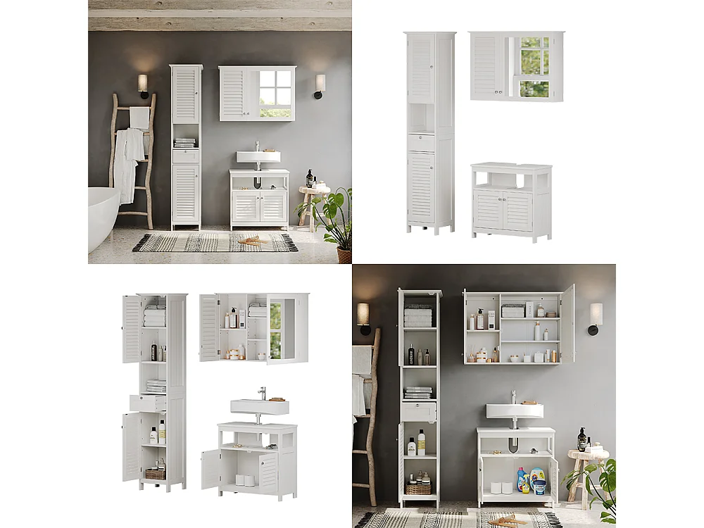 Set di mobili da bagno bianco 60x30x60 riad