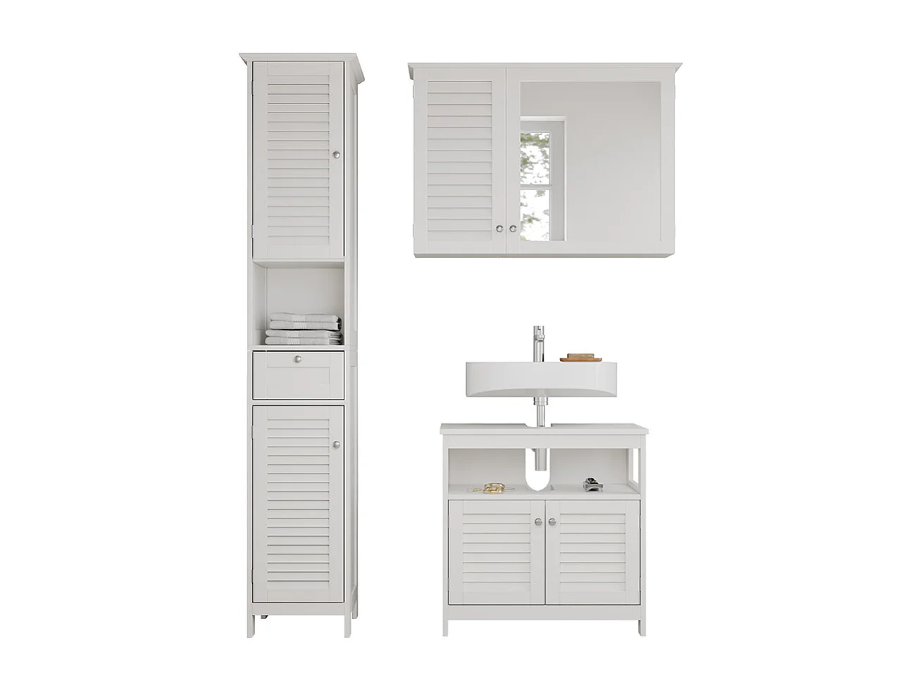 Meubles bain blanc 60x30x60 riad