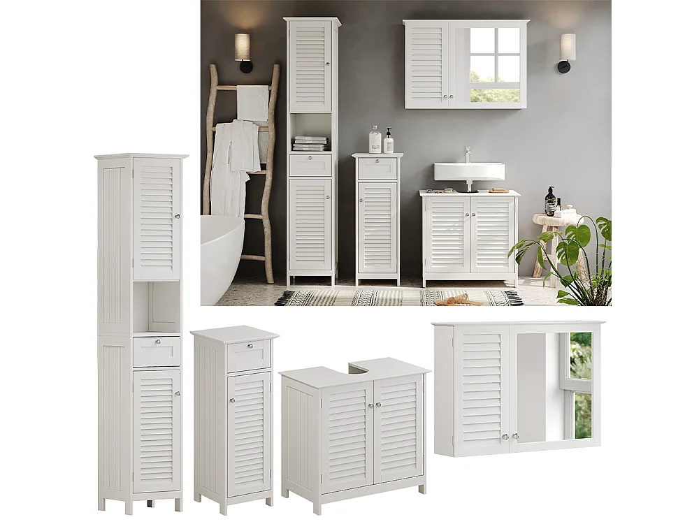 Meubles bain blanc 60x35x58 riad