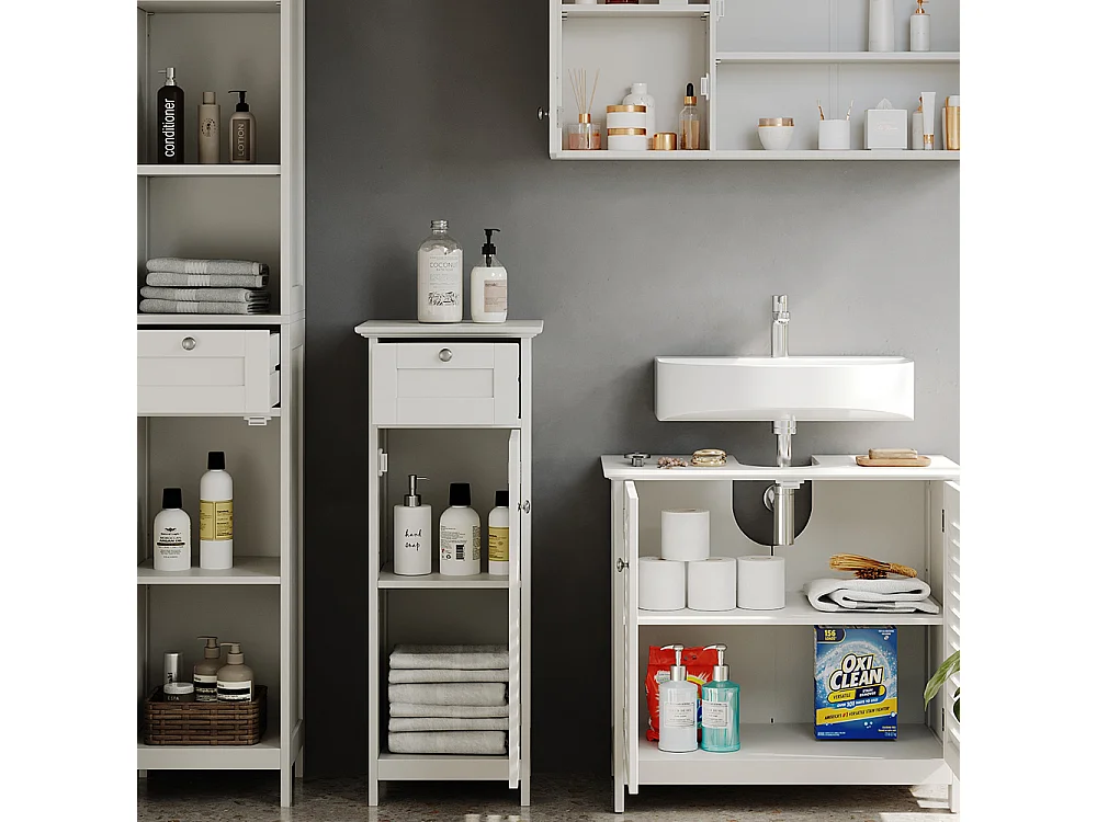 Meubles bain blanc 60x35x58 riad