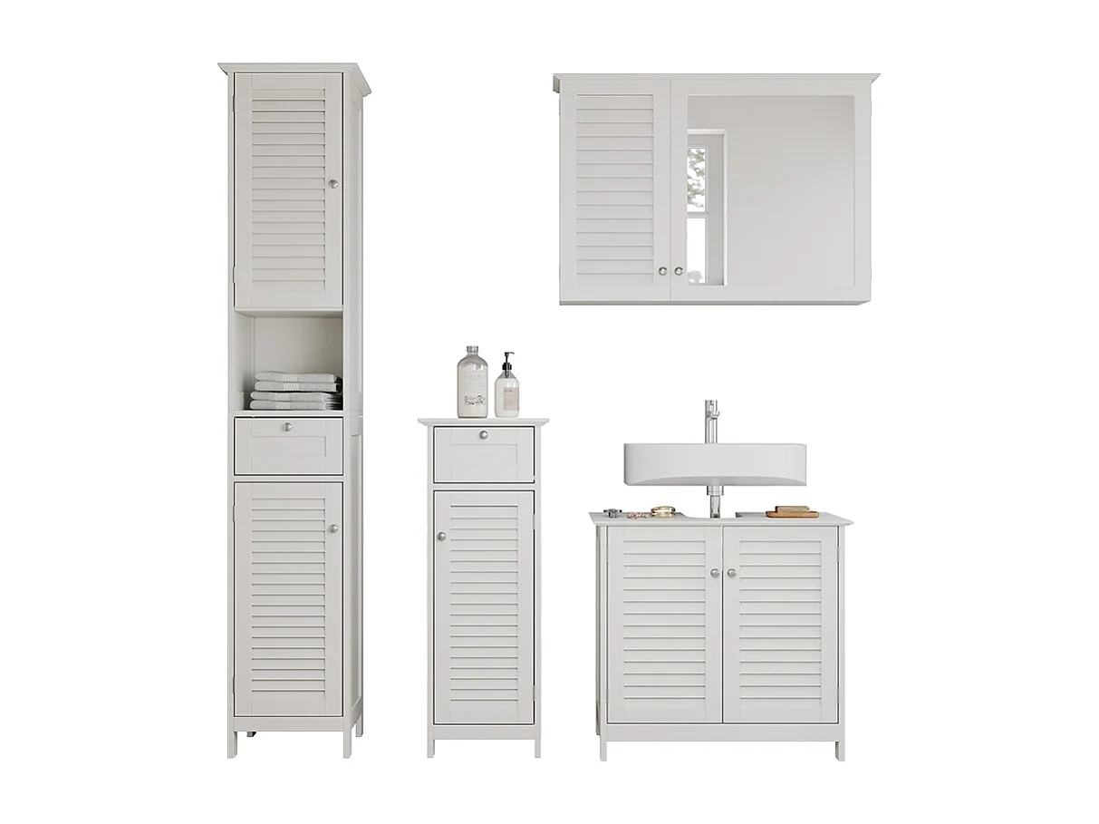 Meubles bain blanc 60x35x58 riad