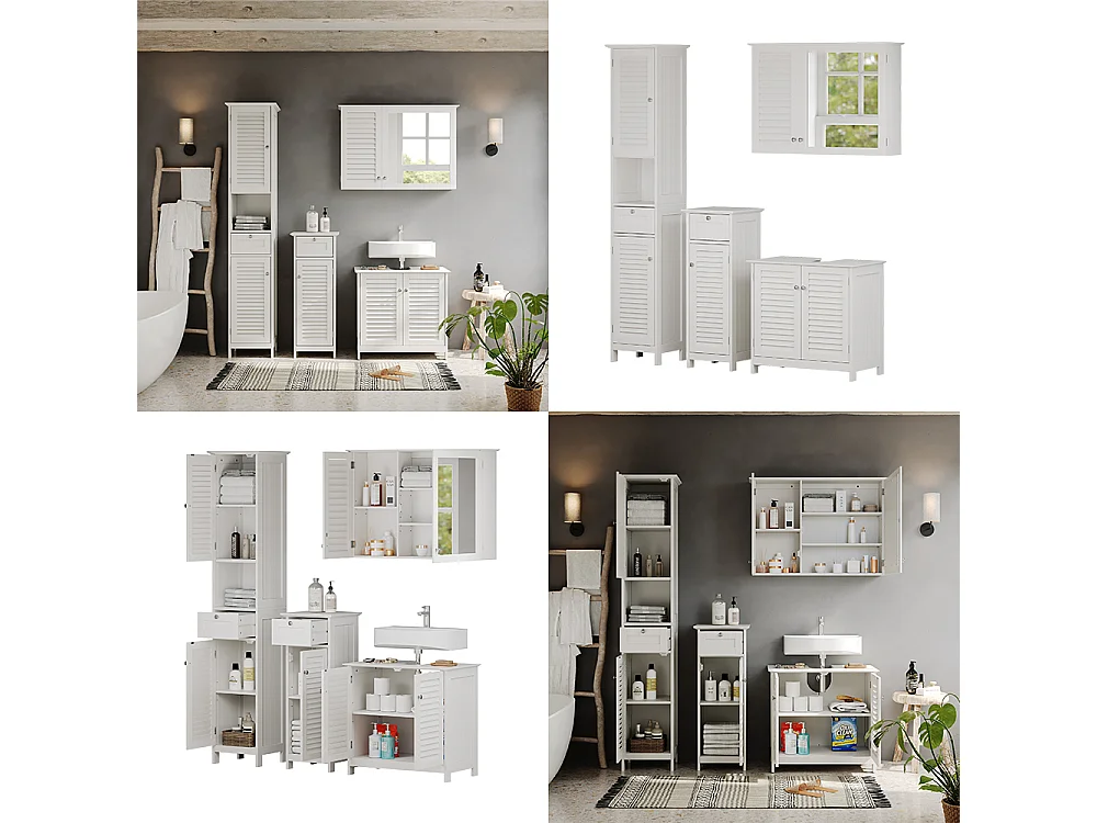 Meubles bain blanc 60x35x58 riad