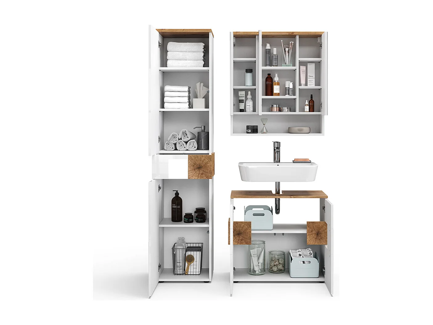 Meubles bain blanc 73x37x64 eden