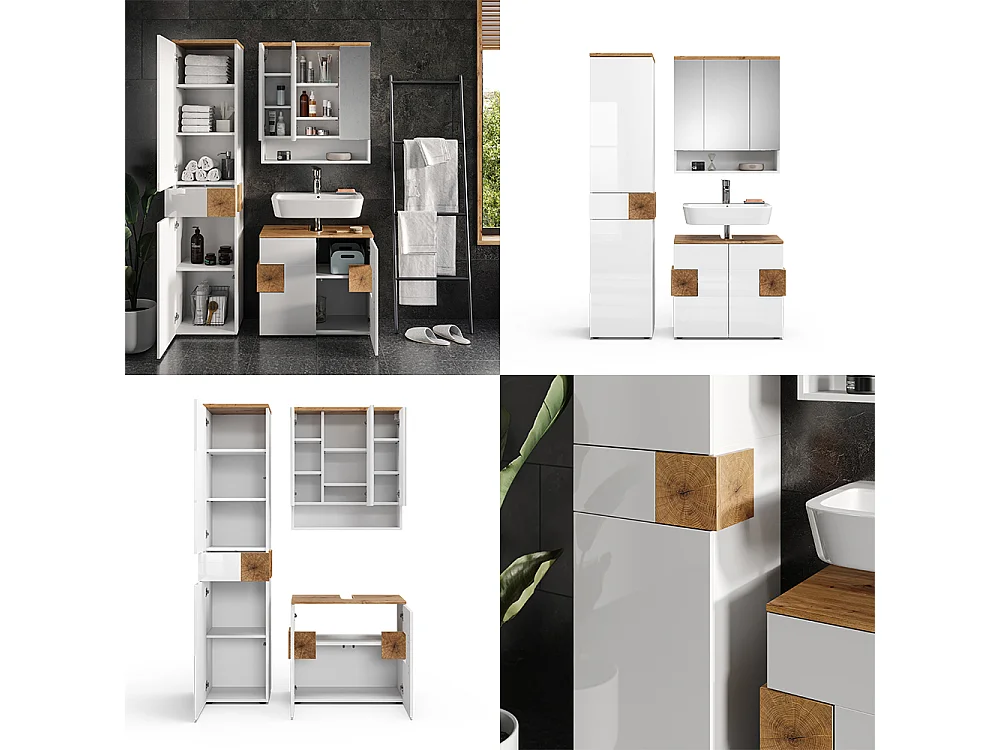 Meubles bain blanc 73x37x64 eden