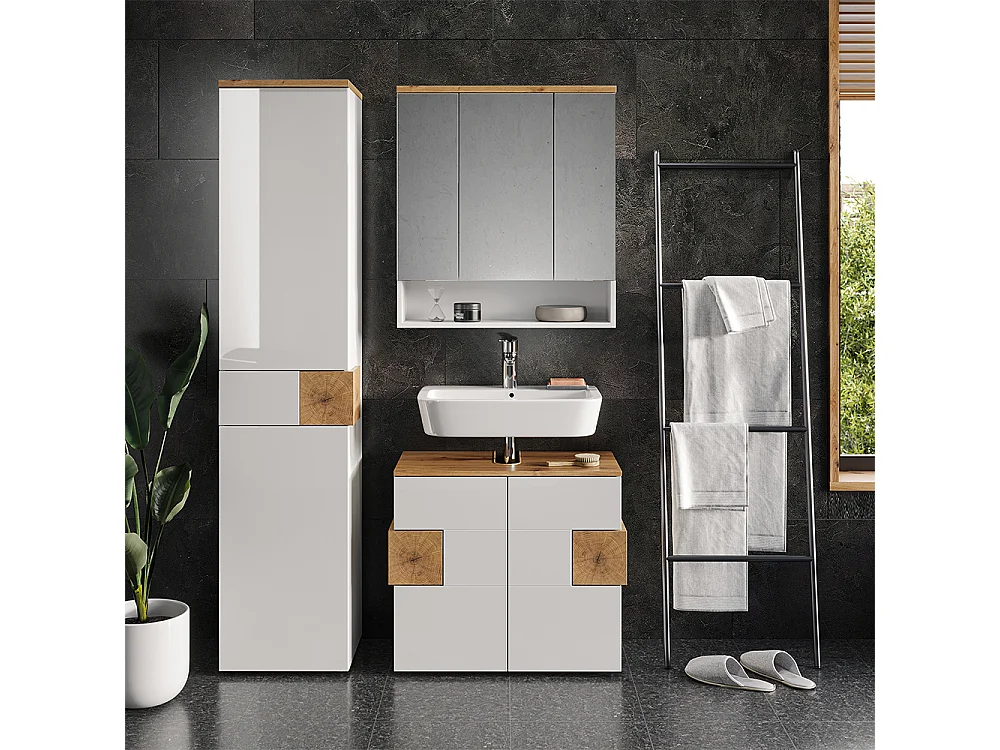 Meubles bain blanc 73x37x64 eden