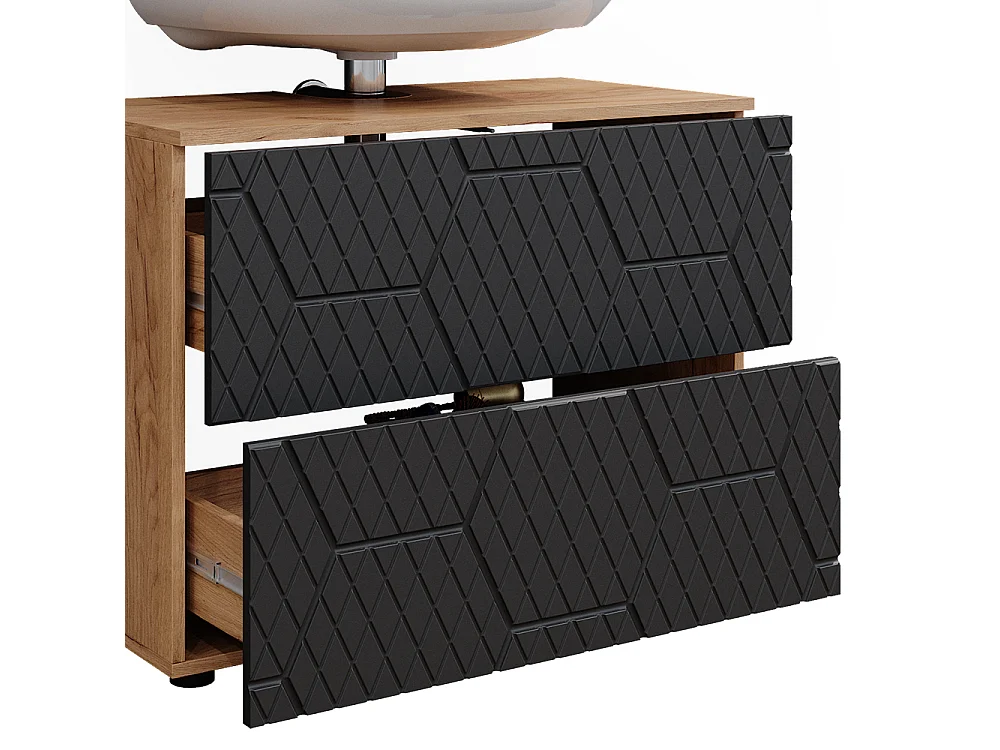 Badmöbel-Set anthrazit mit wabenstruktur 80x41x58.6 irma