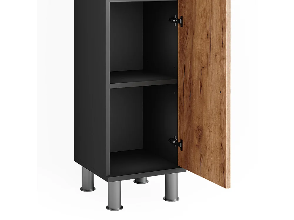 Meubles bain anthracite/chêne doré 60x32x54 fynn