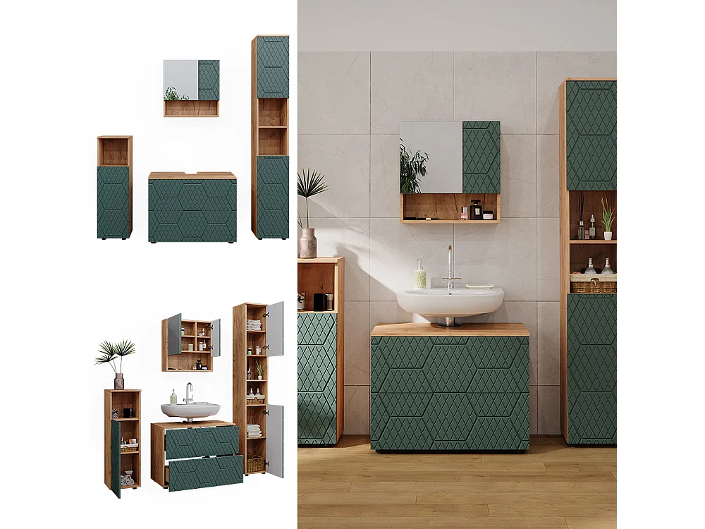 Meubles bain vert/force de lor chêne 80x41x58 irma