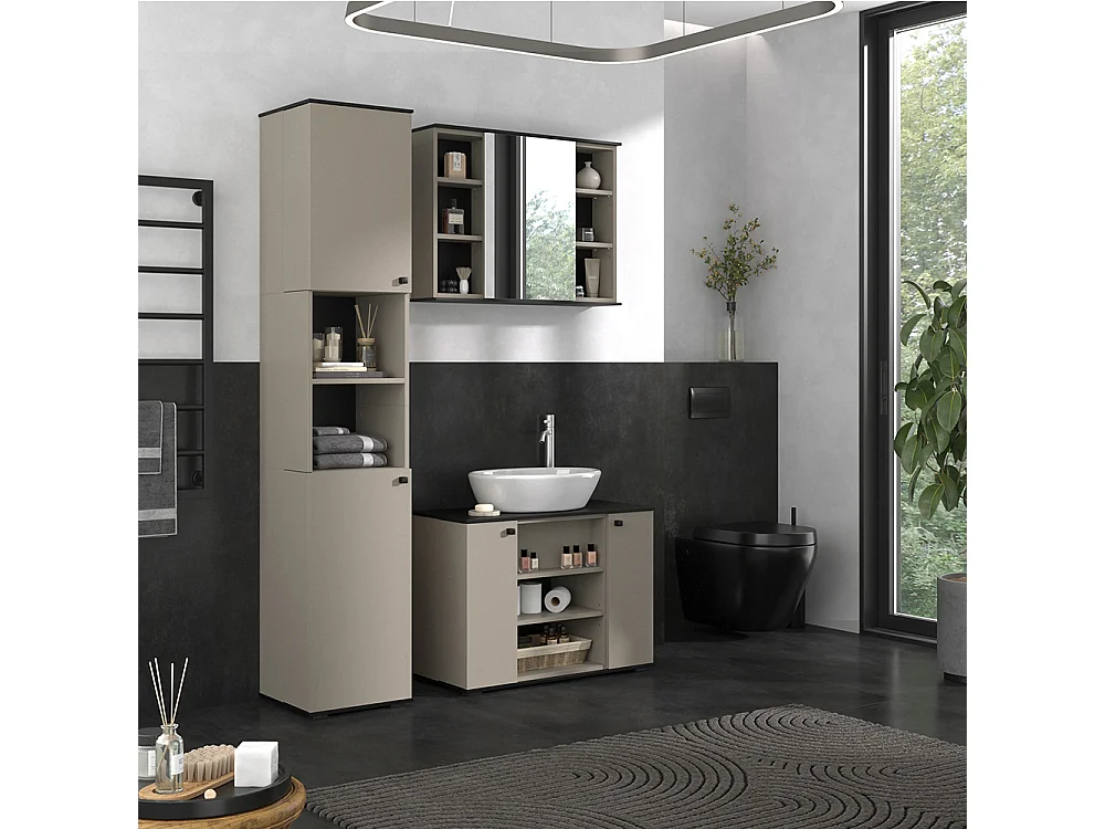 Meubles bain grège 80x37x59 joli