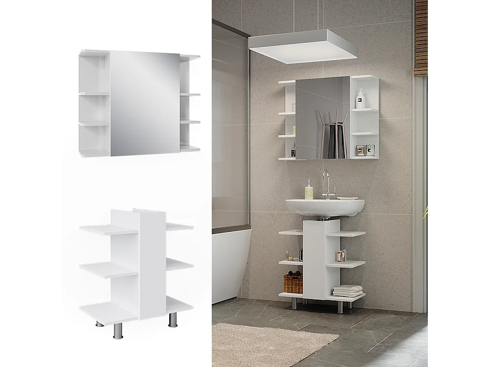Badmöbel-Set weiß 79.6x36.6x64 fynn