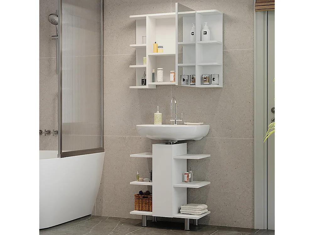 Meubles bain blanc 79.6x36.6x64 fynn