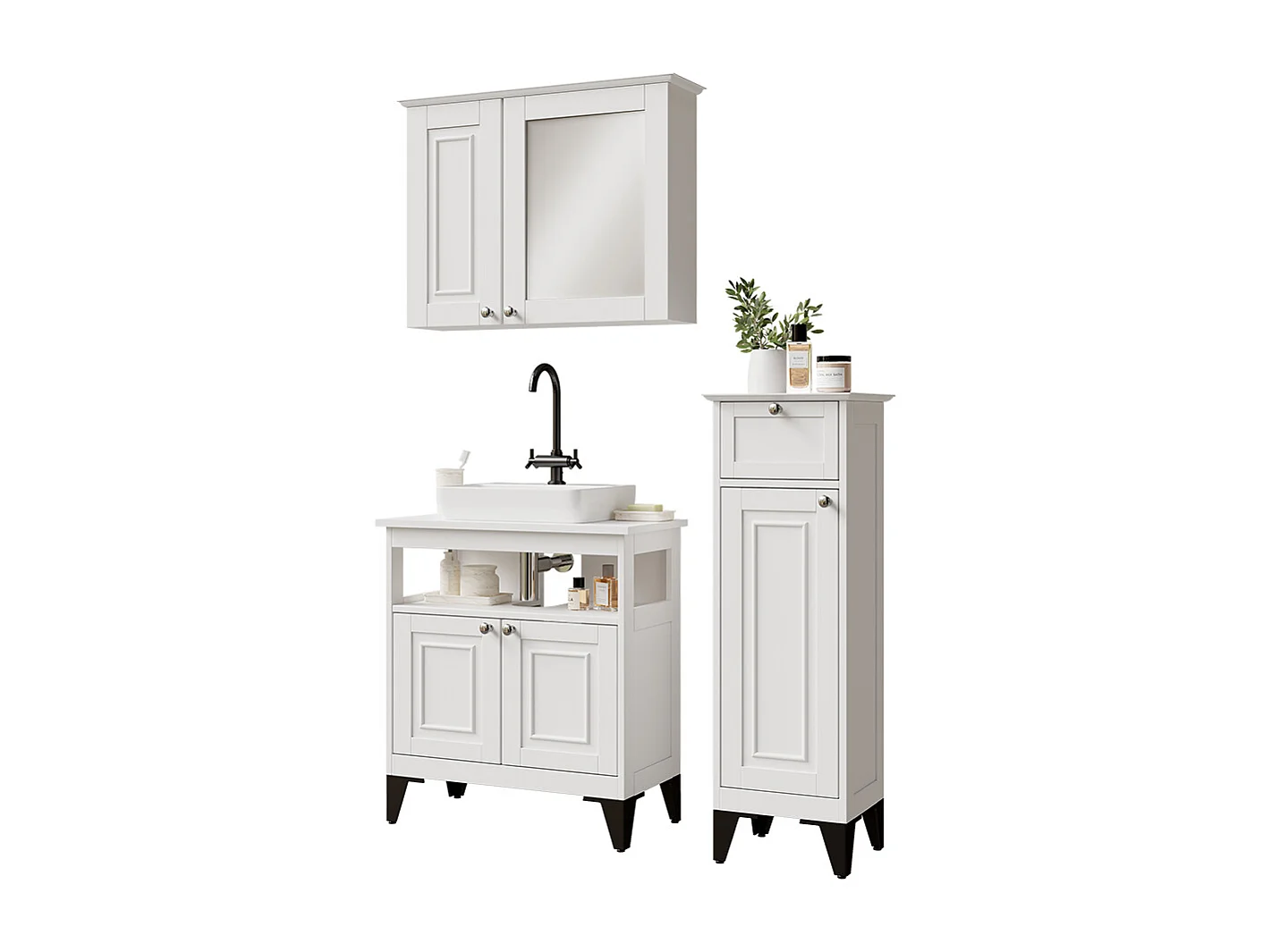 Conjunto de muebles de baño blanco 60x30x65 vanity