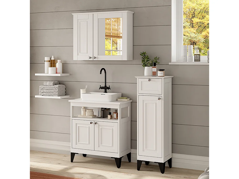 Badrumsmöbelset vit 60x30x65 vanity